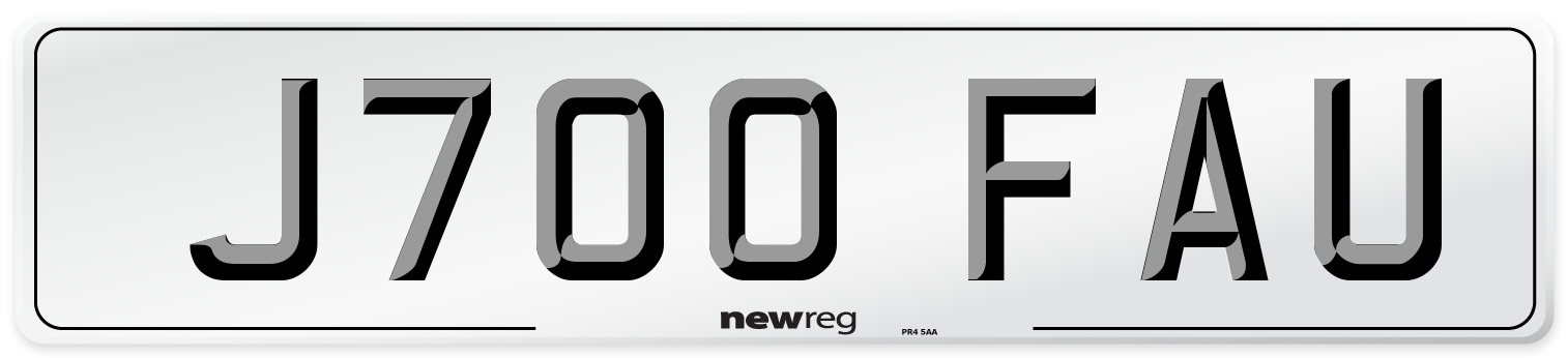 J700 FAU Number Plate from New Reg